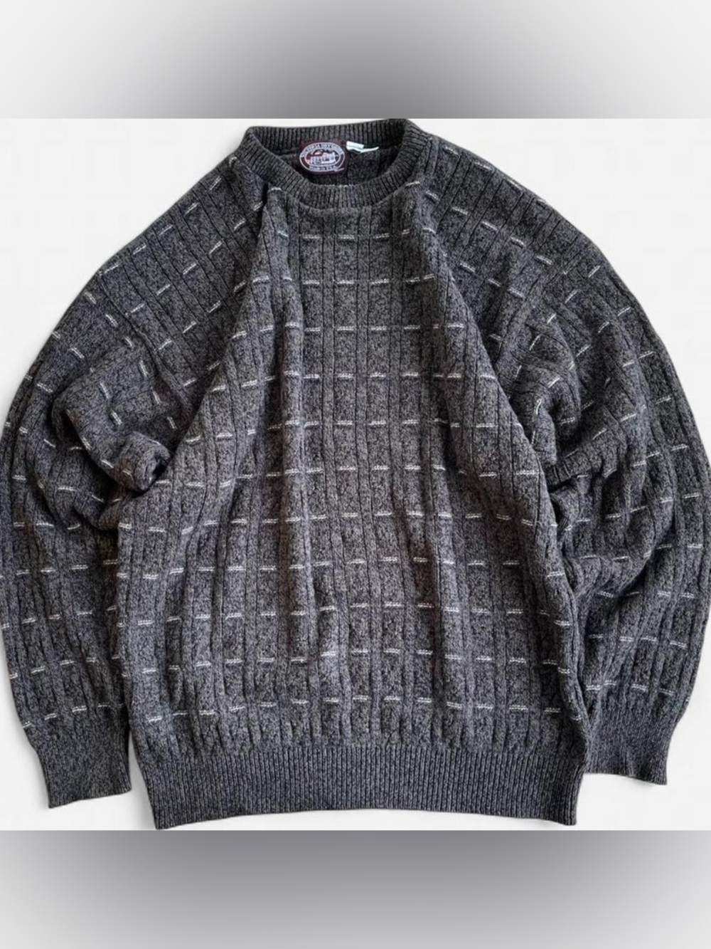 90s Victoria Dry Goods Brown Blend Knit Sweater Preppy Classic Grandpa Crewneck